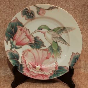 Hummingbird dessert/salad plates- set of 4